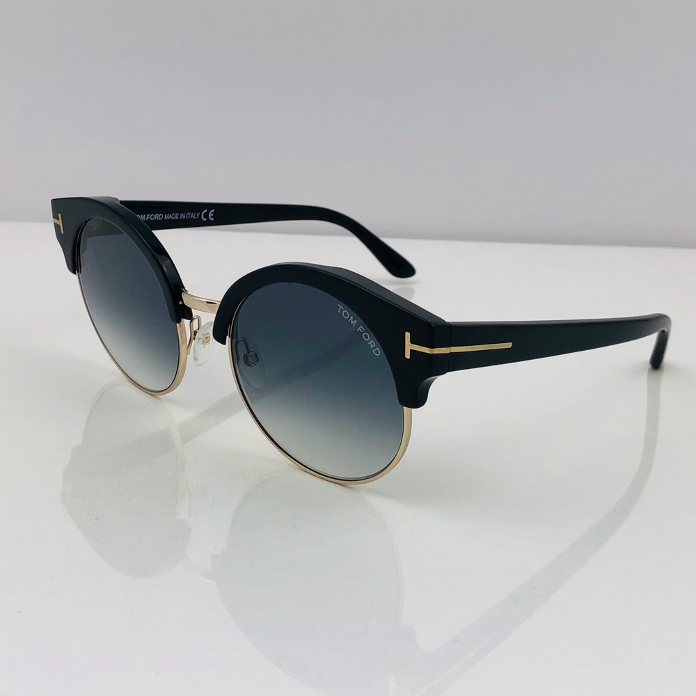 New TOM FORD Alissa Round Black Sunglasses - Picture 6 of 16